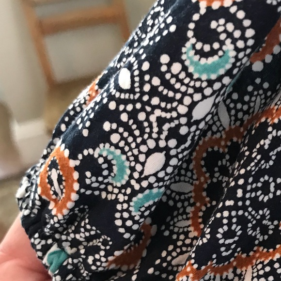 Unique LOFT bohemian top long-sleeve floral - Picture 5 of 6